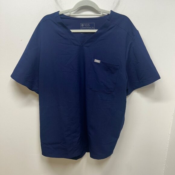 Figs Chisec Three-Pocket Scrub Top Sapphire blue nursing scrubs technical collec - Picture 2 of 9